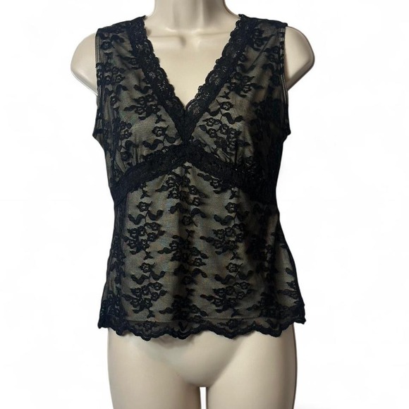 Worthington Tops - Y2K Lace V Neck Tank Top